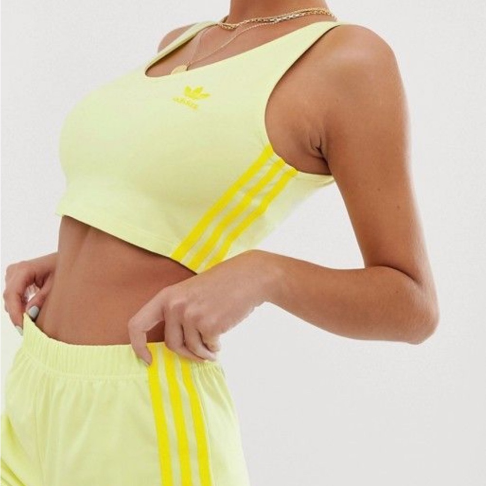 Adidas Originals Adicolor Classics 3-Stripes Short Tank Top Yellow